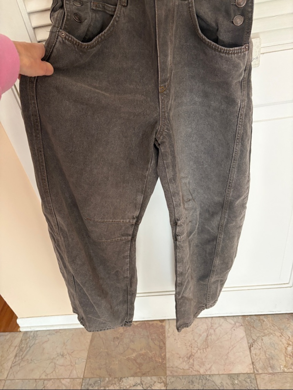Free People We the Free barrel overalls gray - Picture 4 of 7